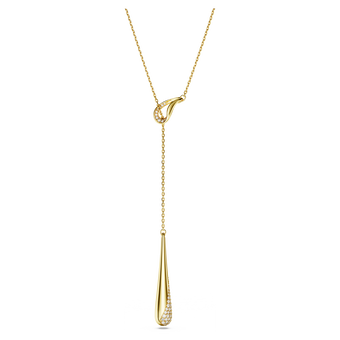 swarovski classica y pendant  round cut  white  sterling silver  18k gold finish