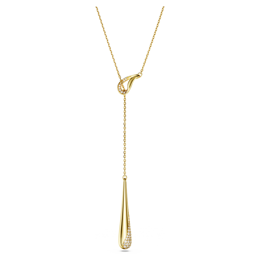 swarovski classica y pendant  round cut  white  sterling silver  18k gold finish