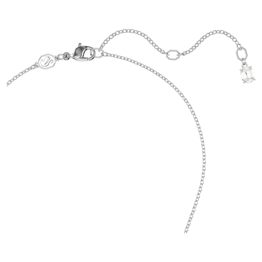 swarovski insigne pendant  round cut  cross  white  rhodium plated