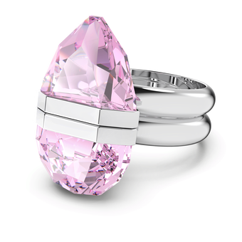 Lucent ring, Magnetic, Pink, Rhodium plated swarovski lucent ring magnetic pink rhodium plated