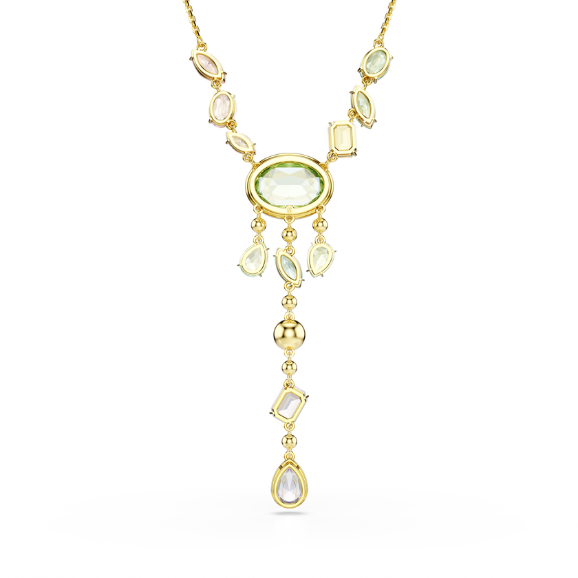 swarovski gema y necklace  mixed cuts  multicolored  gold tone plated