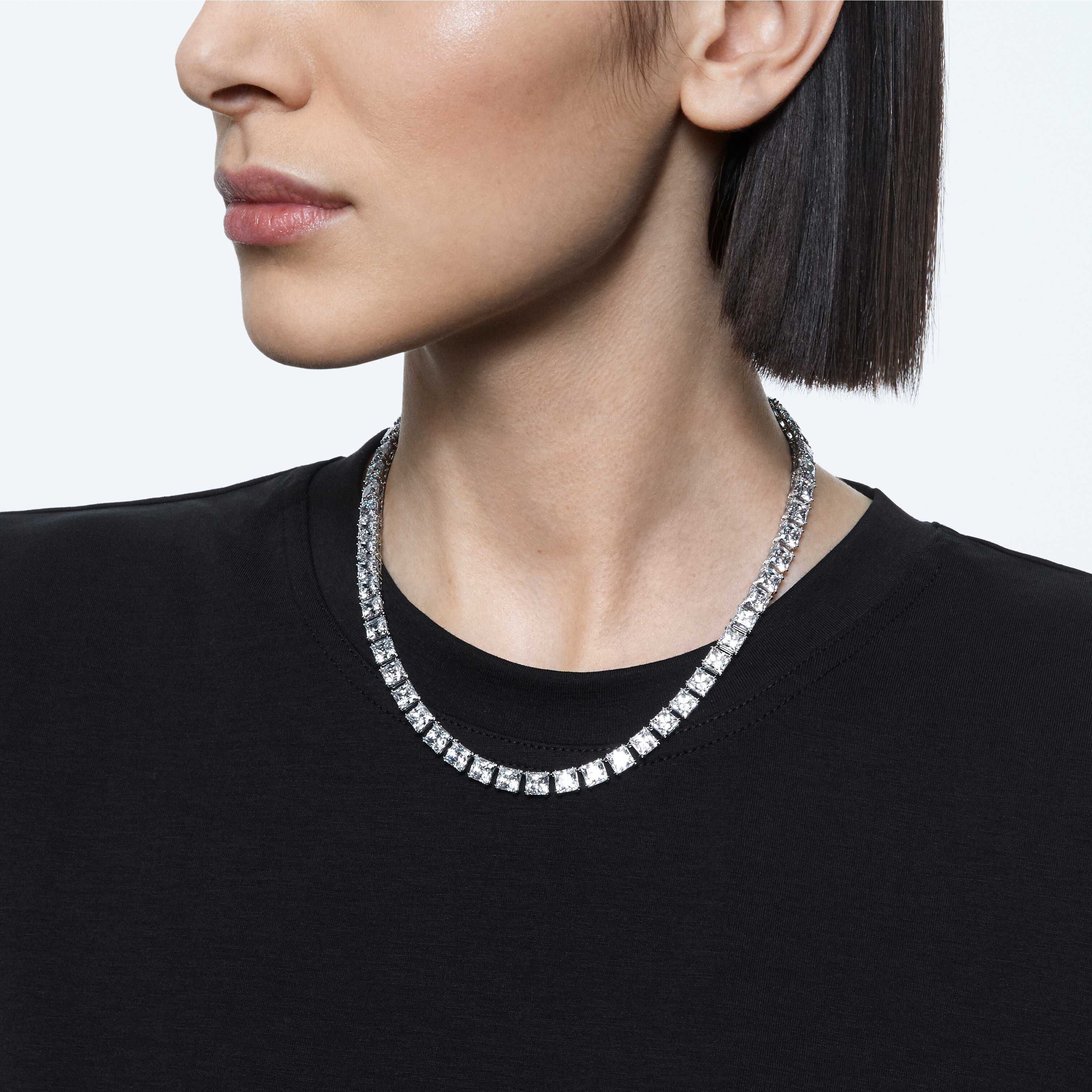 Buy Swarovski Matrix Tennis necklace, Square cut, White Buy Swarovski Matrix Tennis necklace, Square cut, White