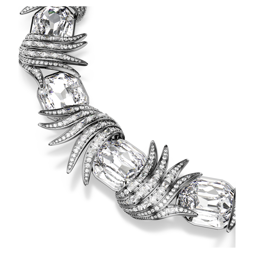 swarovski the vienna collection necklace  feather  white  ruthenium plated