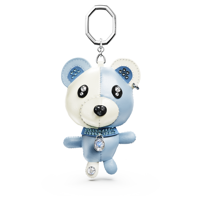 swarovski teddy bag charm  bear  blue  rhodium plated