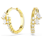 swarovski mesmera hoop earrings  mixed cuts  white  18k gold finish