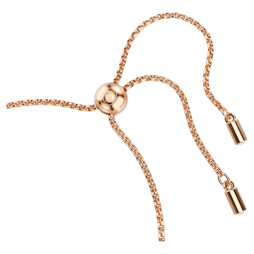 swarovski imber bracelet  mixed round cuts  pink  18k rose gold finish