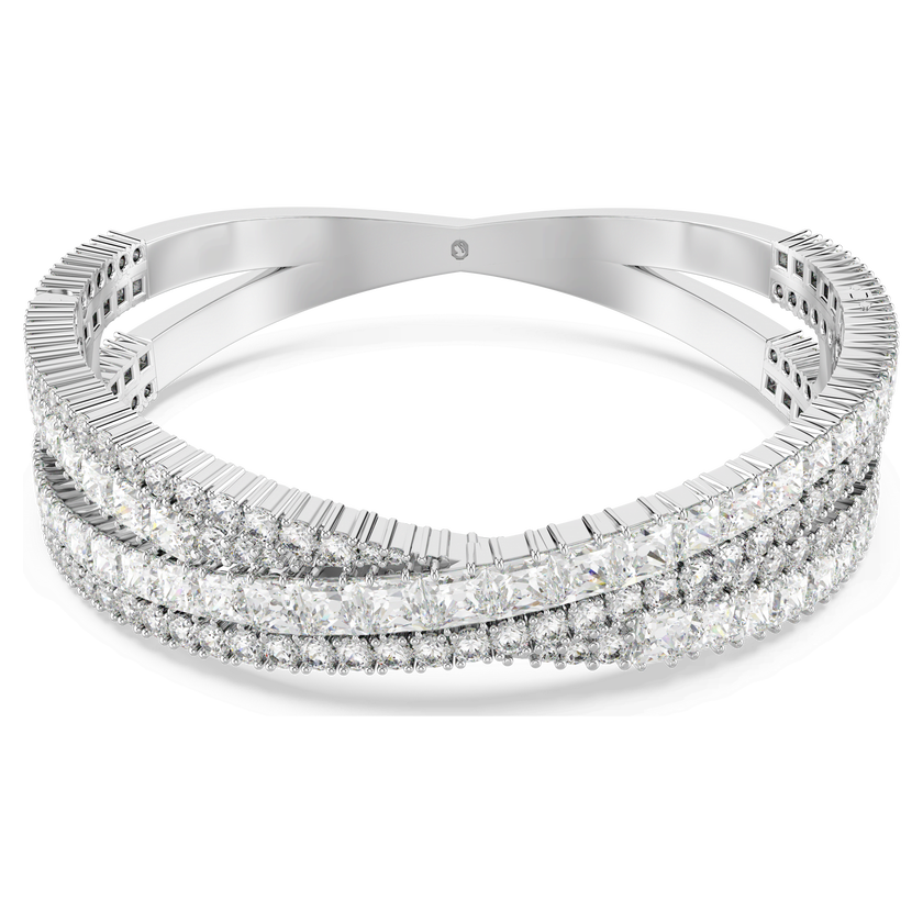 swarovski hyperbola cuff  mixed cuts  infinity  white  rhodium plated