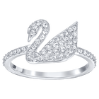 swarovski iconic swan ring  white  rhodium plated