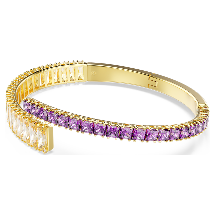 swarovski matrix bangle  mixed cuts  multicolored  gold tone plated
