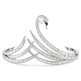 swarovski vienna tiara  mixed cuts  swan  white  rhodium plated