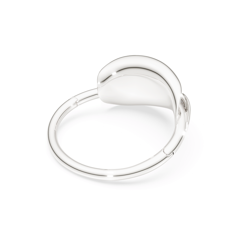 swarovski classica bangle  statement  round cut  white  sterling silver