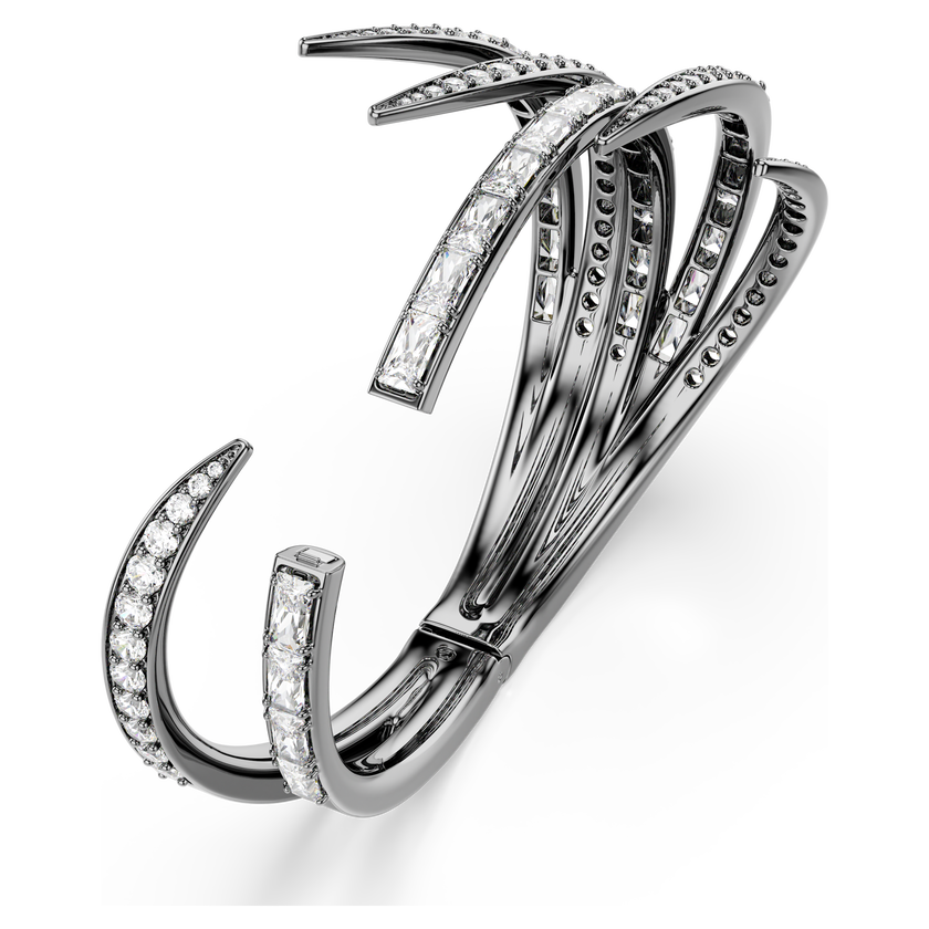 swarovski the vienna collection bangle  feather  white  ruthenium plated