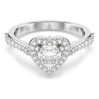 swarovski una angelic motif ring  mixed cuts  heart  white  rhodium plated