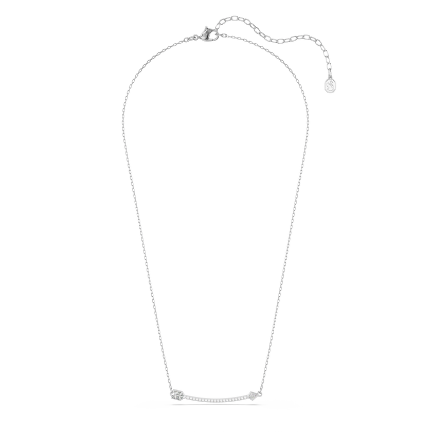 swarovski idyllia pendant  mixed cuts  arrow  white  rhodium plated