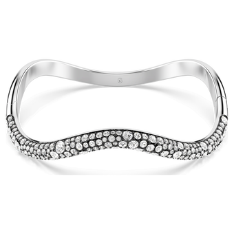 swarovski sublima bangle  round cut  white  rhodium plated