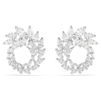 swarovski mesmera hoop earrings  marquise cut  white  rhodium plated