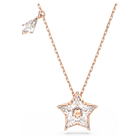 Stella pendant, Kite cut, Star, White, Rose gold-tone plated