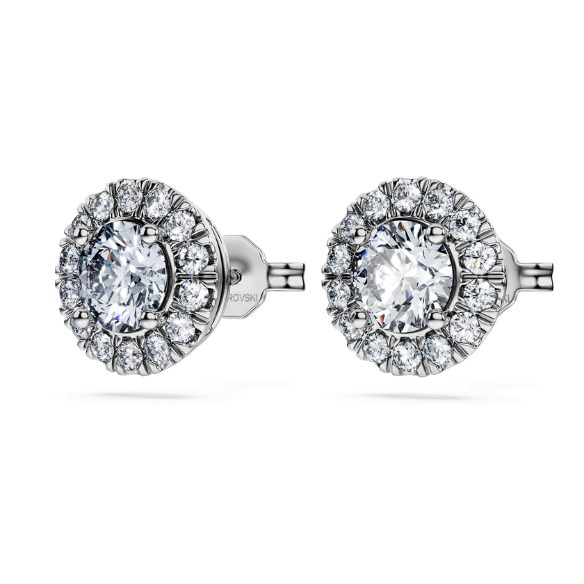 swarovski eternity stud earrings  laboratory grown diamonds 2 ct tw  18k white gold