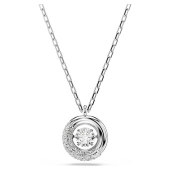 swarovski dextera pendant  round cut  white  rhodium plated