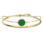Ginger bangle, Green, Gold-tone plated