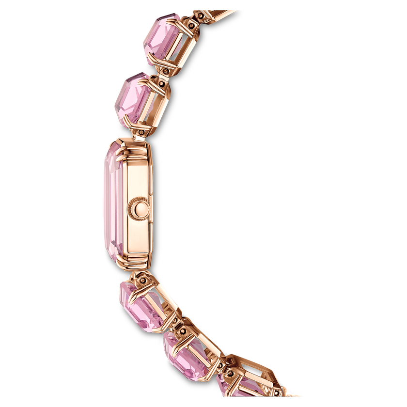 swarovski watch  octagon cut bracelet  pink  rose gold tone finish