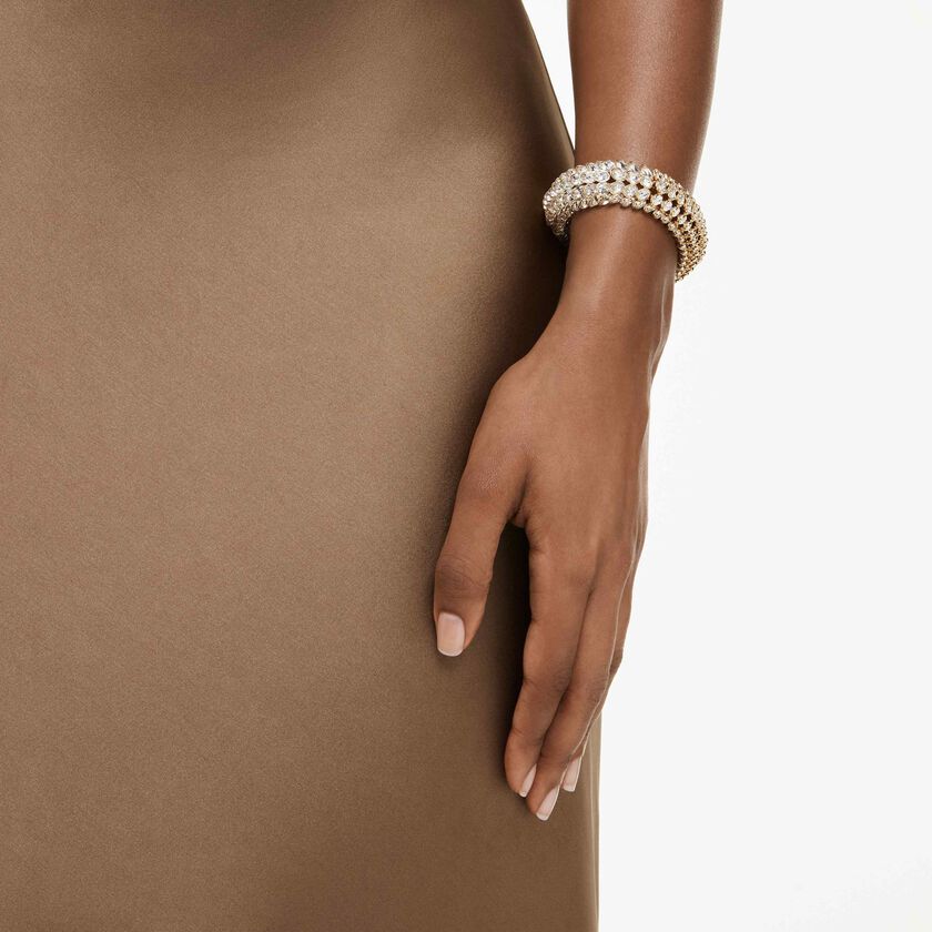 swarovski idyllia bracelet  oval cut  white  gold tone plated