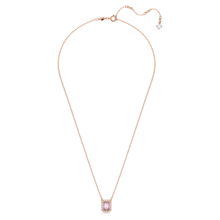 swarovski millenia necklace  octagon cut  purple  rose gold tone plated