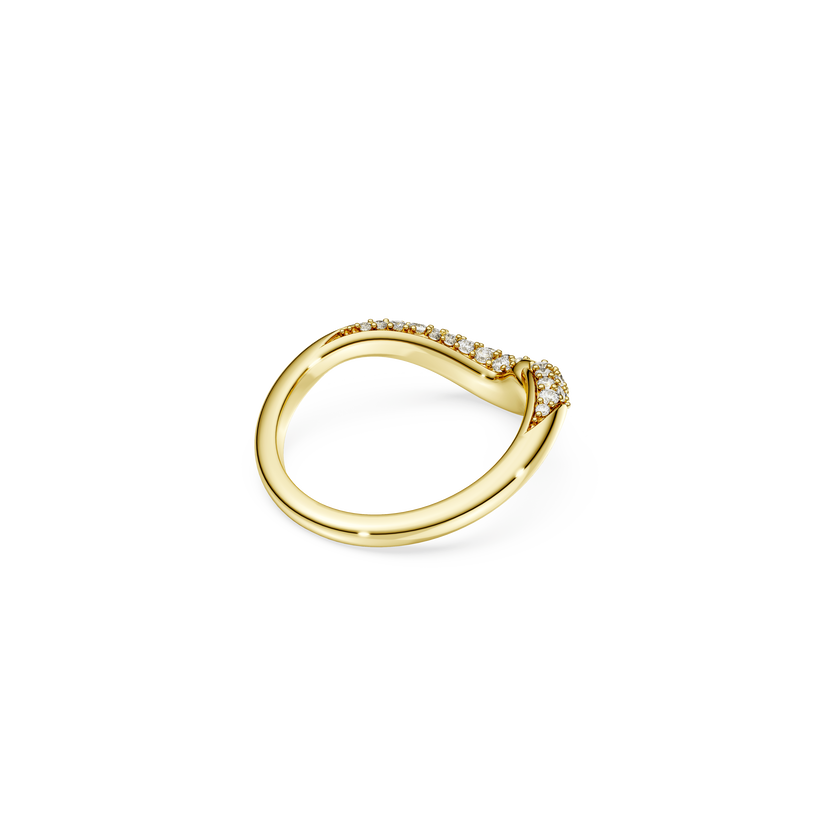 swarovski classica open ring  round cut  white  sterling silver  18k gold finish