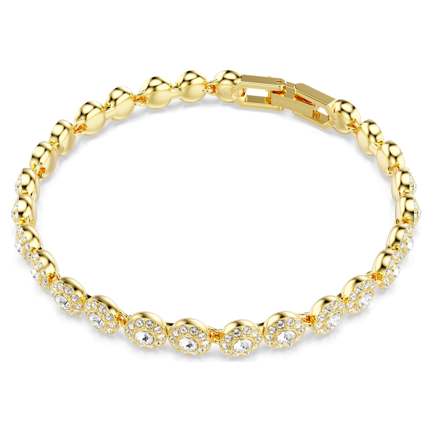 swarovski una angelic set  round cut  white  gold tone plated