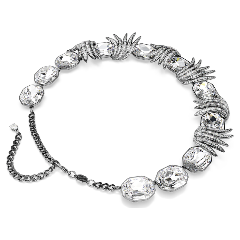 swarovski the vienna collection necklace  feather  white  ruthenium plated