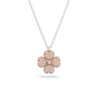 Latisha pendant, Flower, Pink, Mixed metal finish