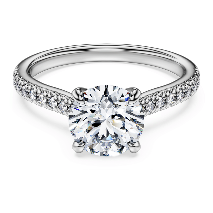 swarovski eternity solitaire ring  laboratory grown diamonds 1 7 ct tw  round cut  18k white gold