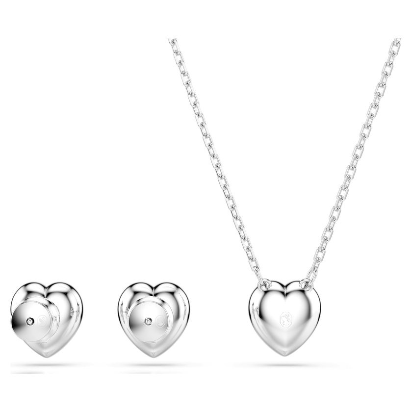ariana grande x swarovski set  mixed cuts  heart  white  rhodium plated