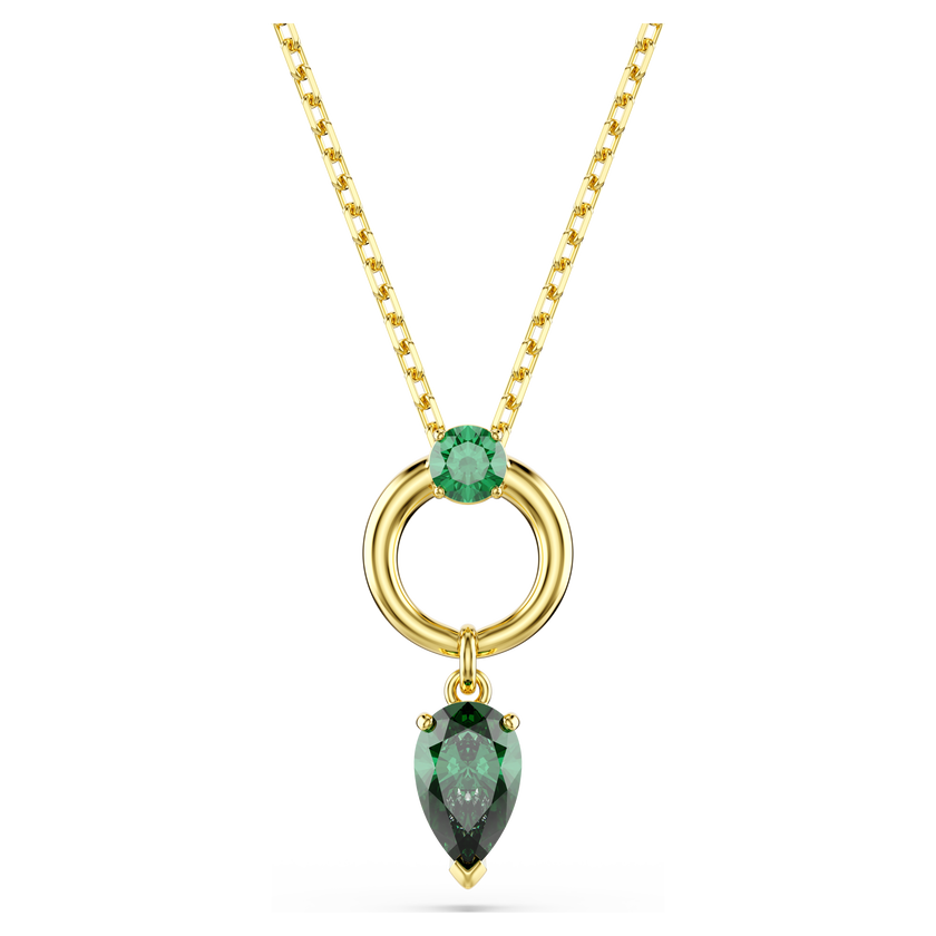 swarovski mesmera pendant  mixed cuts  green  gold tone plated