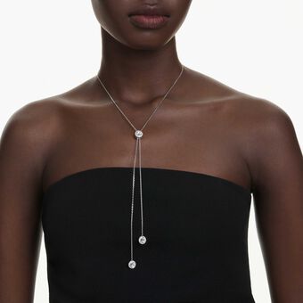 swarovski una angelic y pendant  round cut  white  rhodium plated