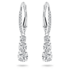 swarovski stilla attract hoop earrings  round cut  white  rhodium plated
