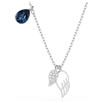 swarovski symbolica necklace  wings  blue  rhodium plated