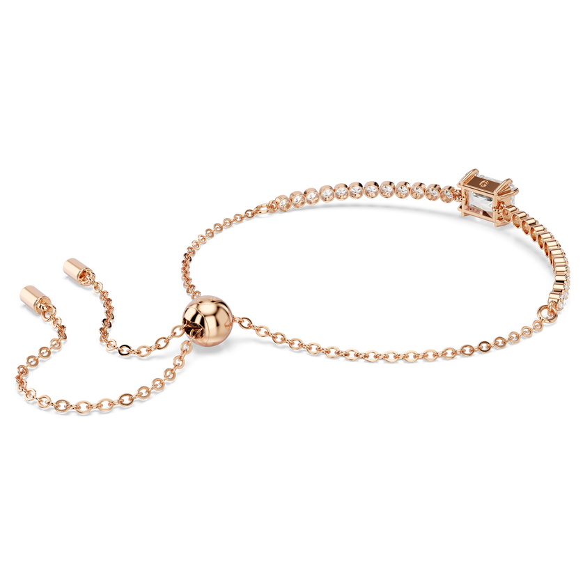 swarovski matrix tennis bracelet  mixed cuts  white  rose gold tone plated