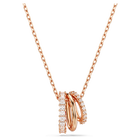 swarovski hyperbola pendant  mixed cuts  white  rose gold tone plated