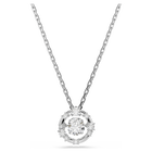 swarovski constella pendant  round cut  dancing stone  white  rhodium plated