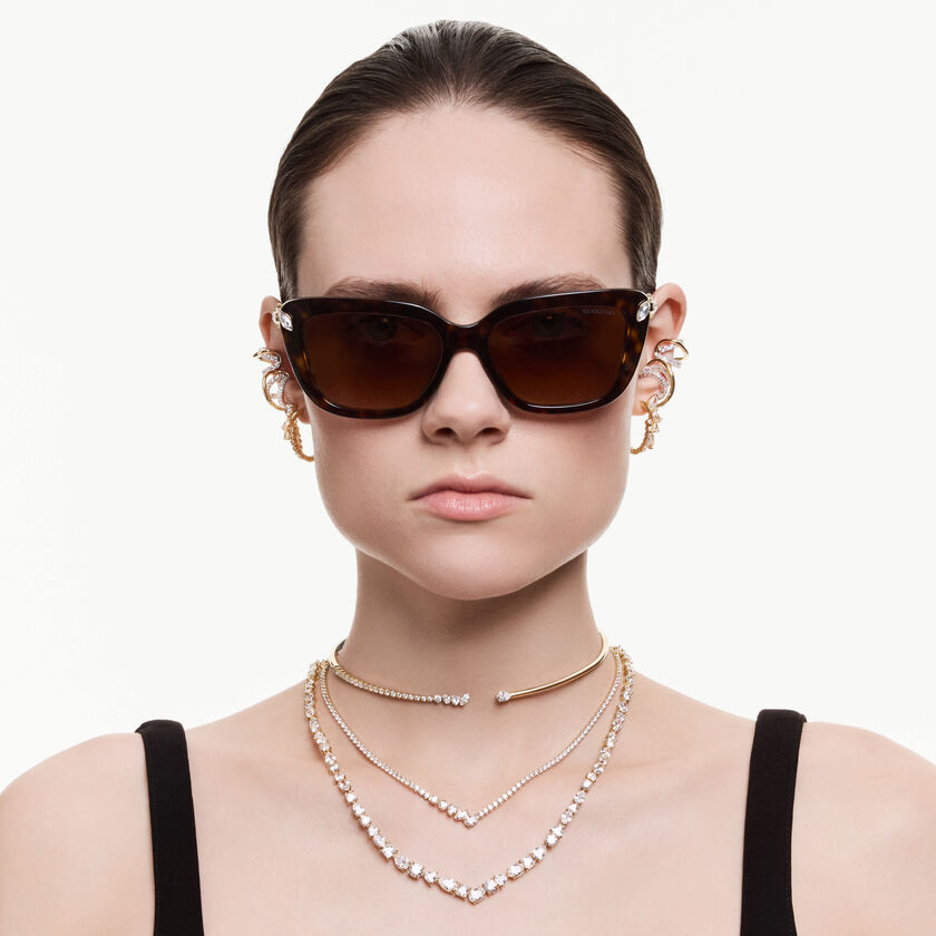 swarovski mesmera choker  mixed cuts  white  18k gold finish