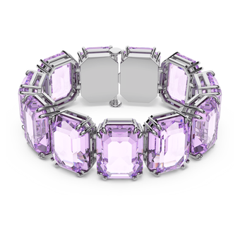 swarovski millenia bracelet  octagon cut  purple  rhodium plated