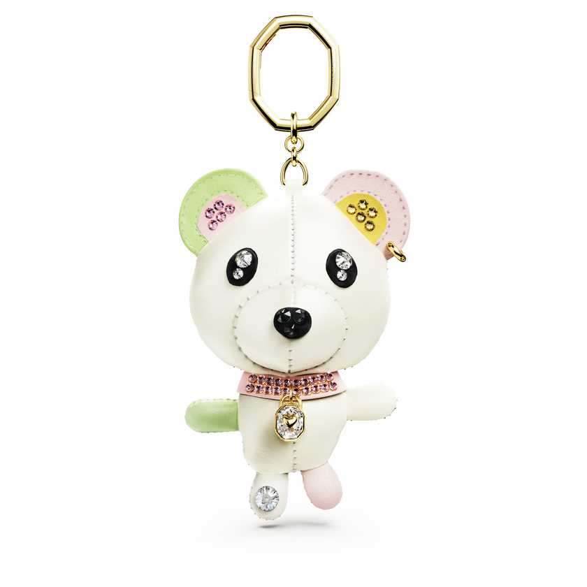 swarovski teddy bag charm  bear  multicolored  gold tone plated