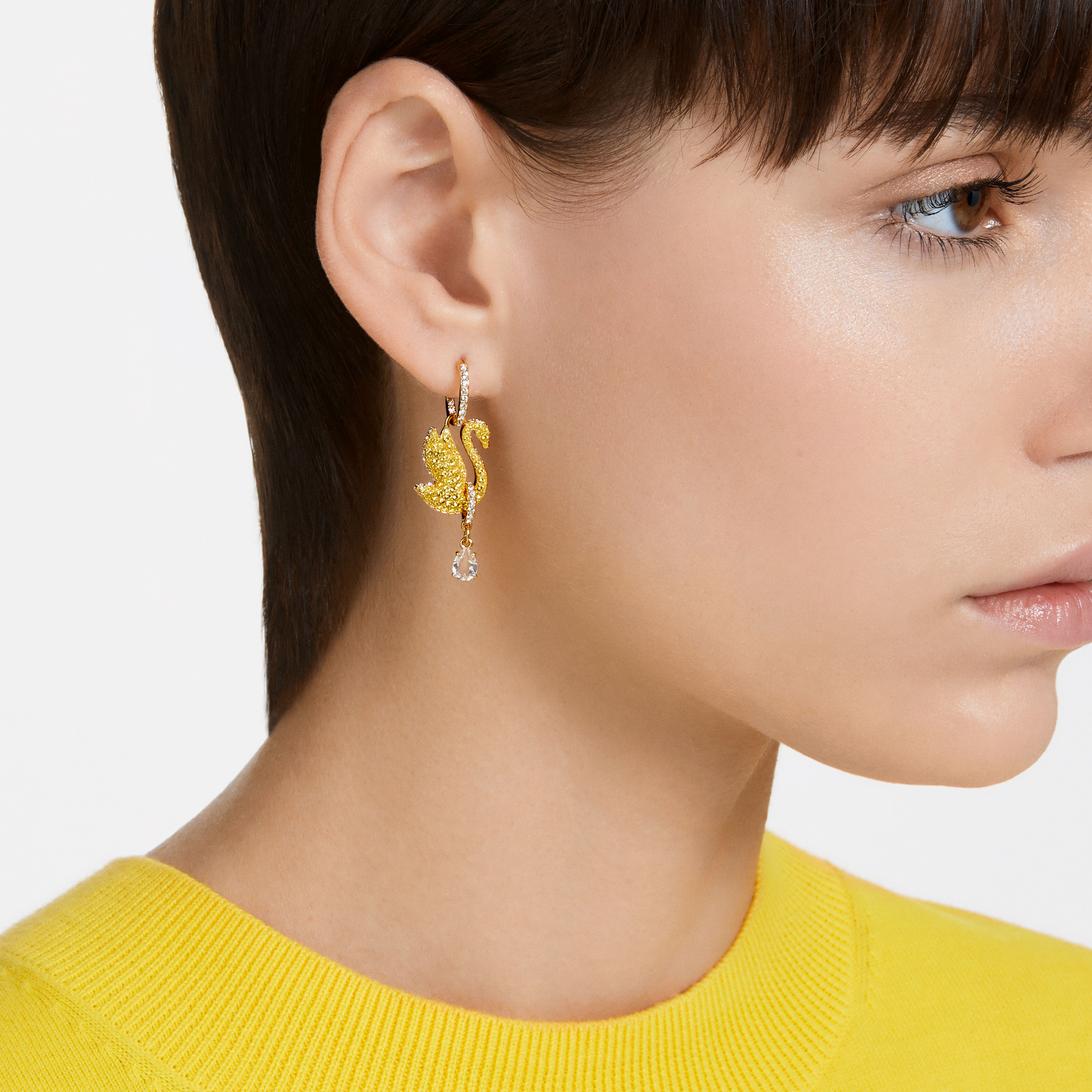 Swarovski swan earrings on sale