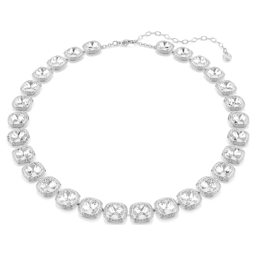 swarovski una angelic necklace  cushion cut  white  rhodium plated
