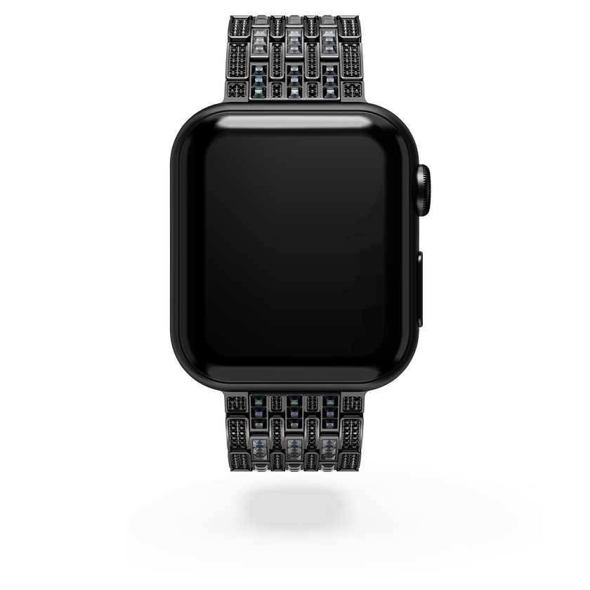 swarovski princess strap  for apple watch  40mm   41mm  black  black finish