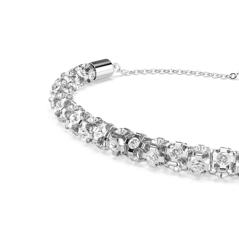 swarovski dextera bracelet  round cut  white  stainless steel