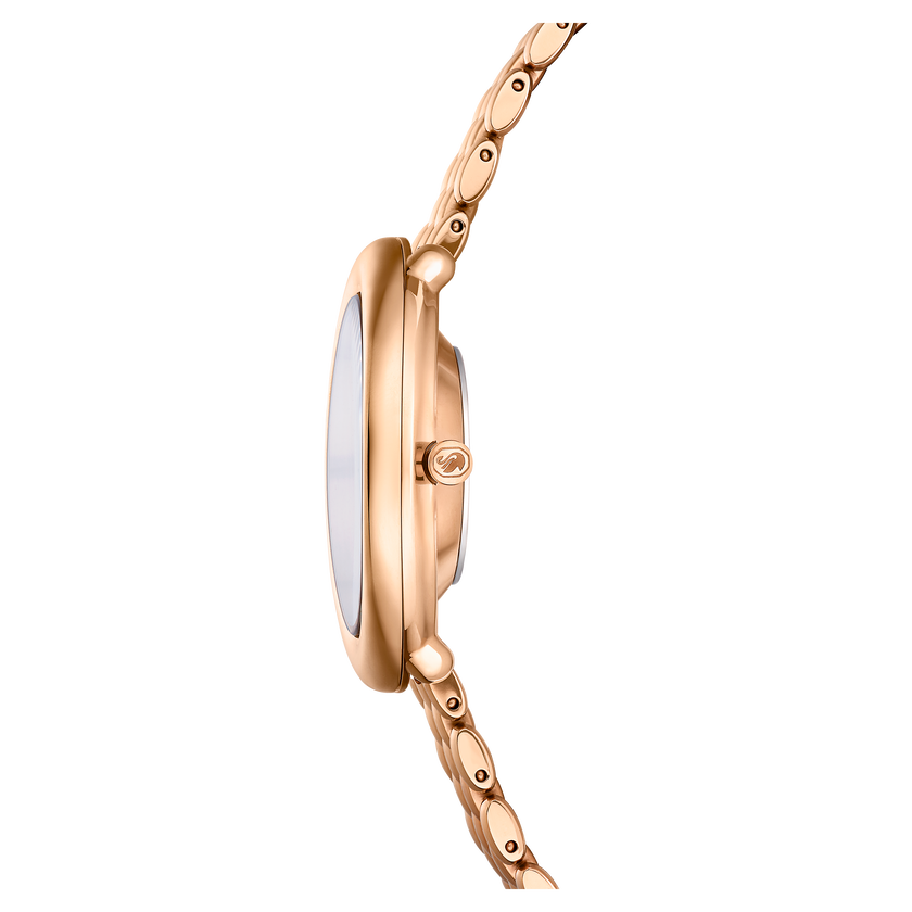 swarovski imber oval watch  swiss made  metal bracelet  gold tone  rose gold tone finish