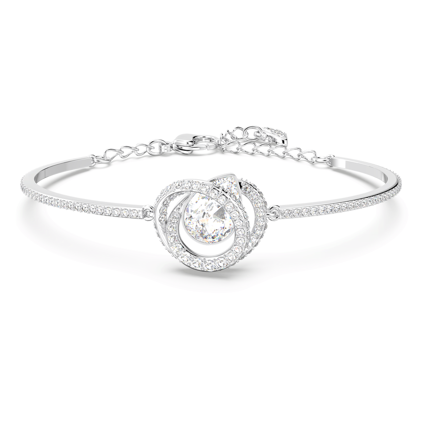 swarovski generation bangle  white  rhodium plated
