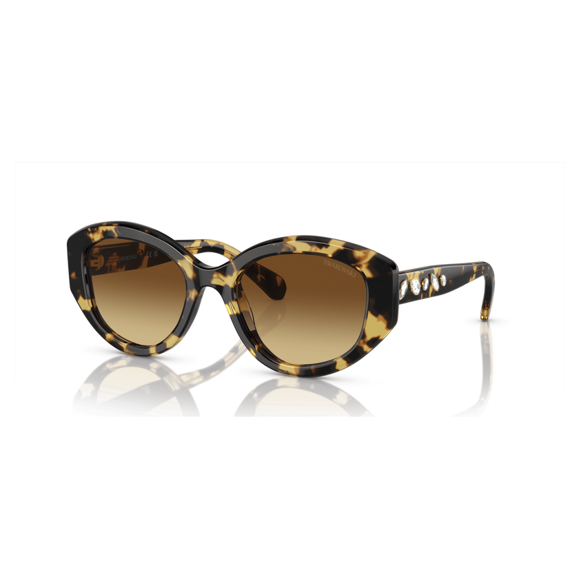 swarovski sunglasses  cat eye shape  sk6008el  brown